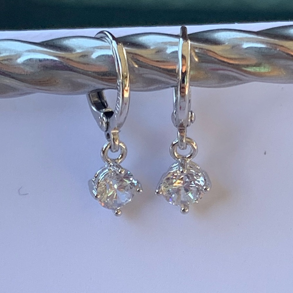 White Gold Plated Dangle Earring